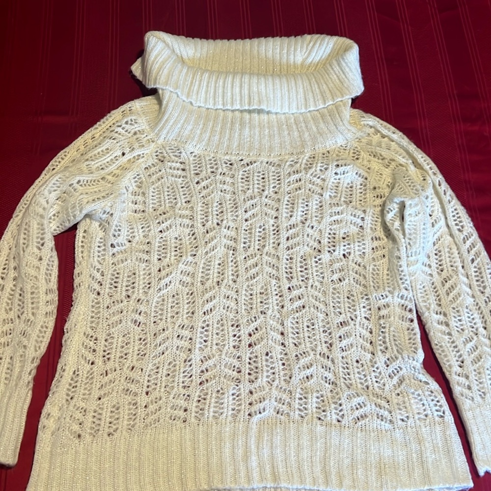 Roz & Ali Women’s sweater - cream and silver glitter